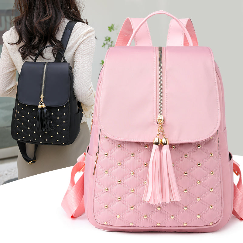 Fashion Travel Women's Tassel Fashion Lightweight Oxford Cloth Backpack