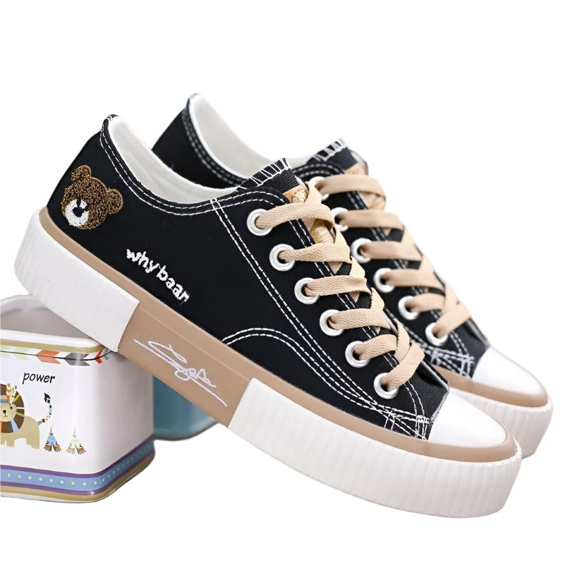 Pocket Bear High-Top Canvas Shoes - Youth Fashion Stylish Canvas Sneakers - JVMCL