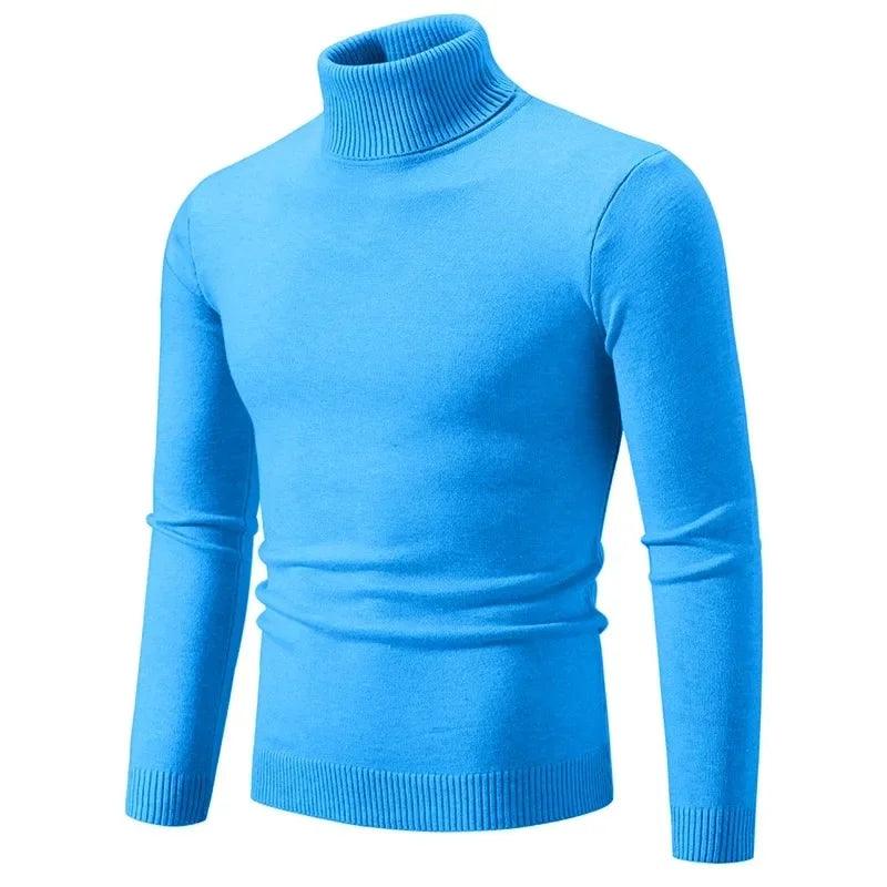 Men’s Soft Knitted High Neck Turtleneck Sweater – Warm & Versatile Pullover - JVMCL