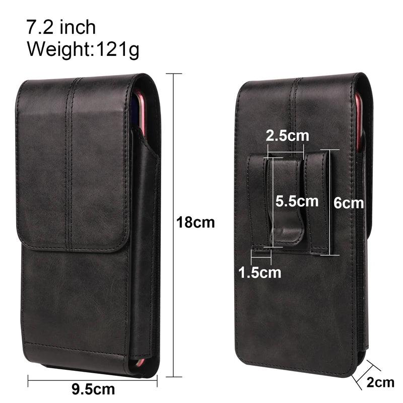 Leather Belt Case – Mobile Phone Waist Bag for iPhone 16, 15, 14, 13, 12 Series