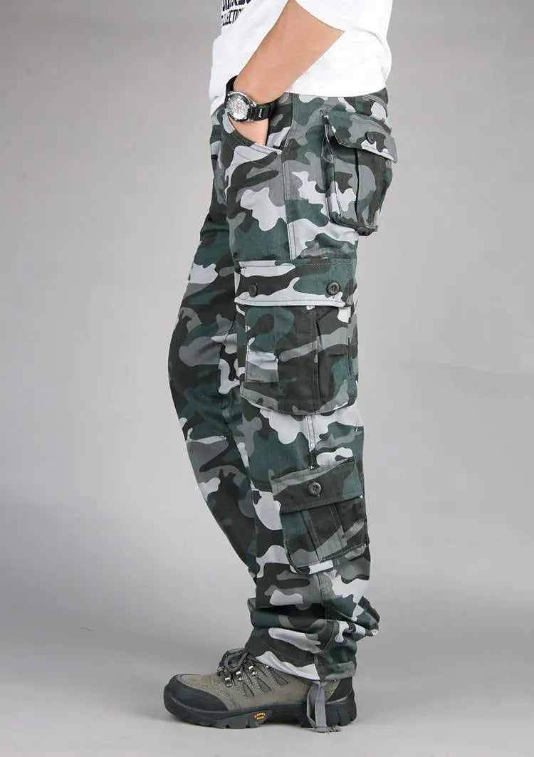 Men’s Tactical Camouflage Overalls – High-Quality Cotton Multi-Pocket Work Pants