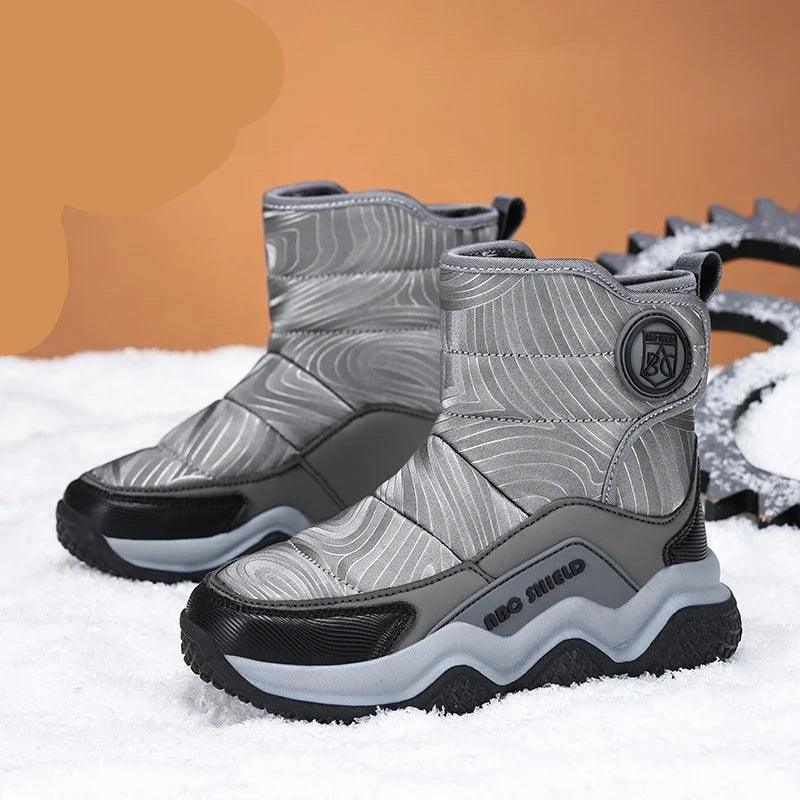 Warm, Durable Outdoor AdventuresChildren's Winter Plush Snow Boots - JVMCL