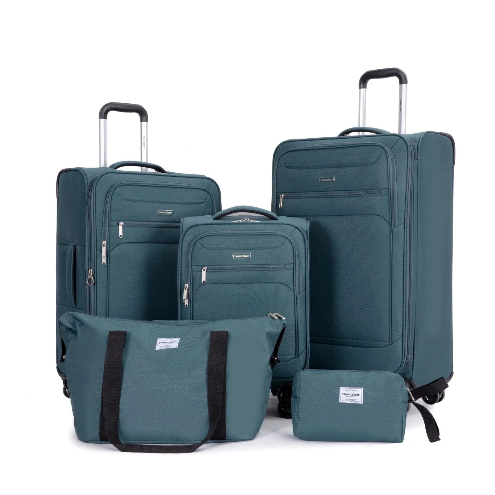 5-Piece Expandable Soft side Luggage Set with Spinner Wheels & Travel Duffel Bag - JVMCL