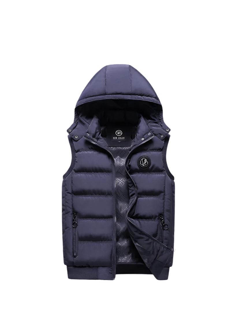 Fashion Comfortable Men's Winter Hooded Vest - Casual Outdoor Cotton-Padded Jacket - JVMCL