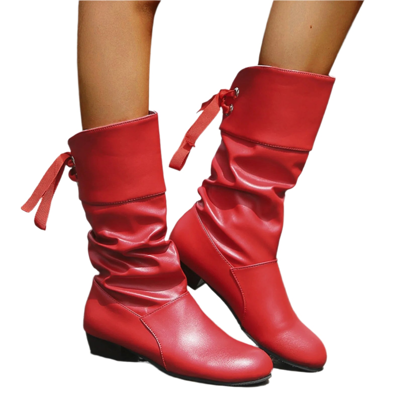 Women's Versatile Mid-Calf Boots – Chunky Heel Western-Inspired Motorcycle Boots - JVMCL