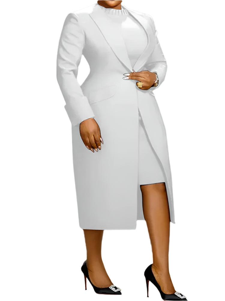 Elegant Office Lady 2-Piece Blazer & Dress Set – Business African Streetwear - JVMCL