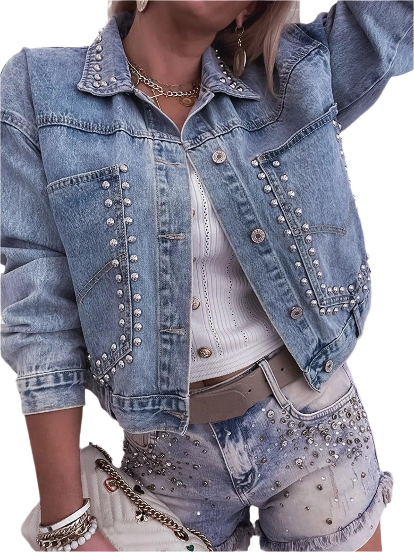 Women's Autumn Winter Long Sleeve Short Denim for Fashion Jeans Jacket Coat - JVMCL