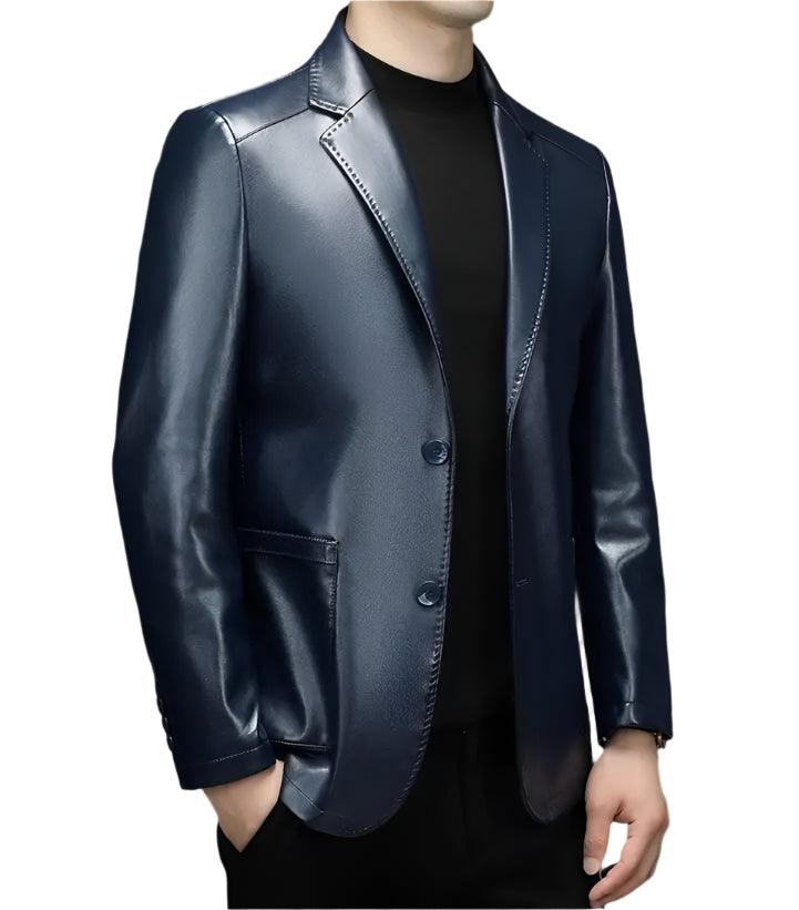 High-Quality Genuine Sheepskin Men's Leather Suit Coat – Autumn and Winter Jacket - JVMCL