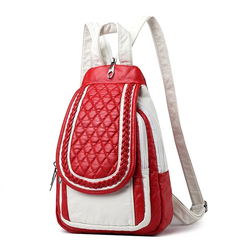 Fashion Women Soft Leather Backpacks - Luxury Female Shopping and Travel Bag - JVMCL