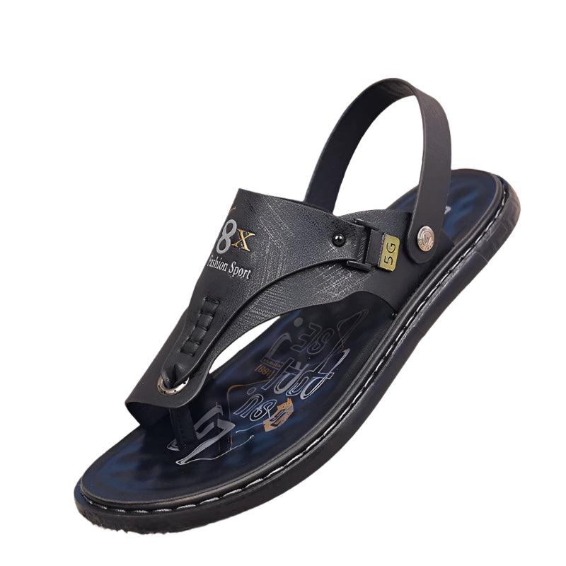 Men's Summer Water Trekking Beach Sandals-Anti-Slip Soft Sole Leather Flip Flops - JVMCL