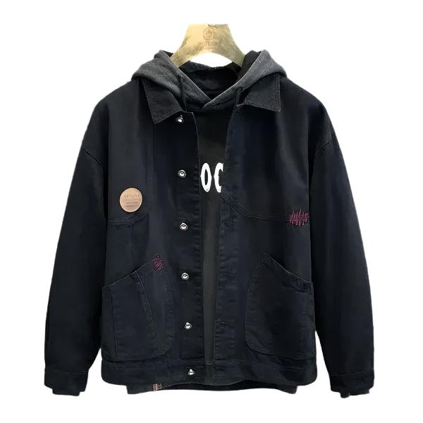 Men's Patchwork Denim Jacket – Oversized Hip Hop Streetwear Jean Coat - JVMCL