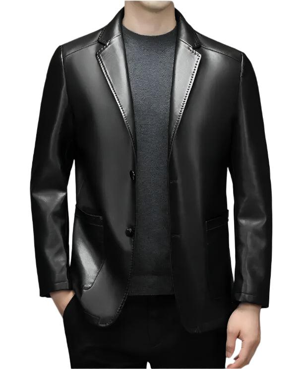 High-Quality Genuine Sheepskin Men's Leather Suit Coat – Autumn and Winter Jacket - JVMCL