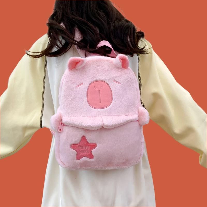 Plush Backpack – Versatile Large-Capacity Cartoon Tote Bag for Women and Kids - JVMCL