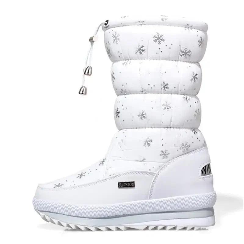 Platform Spring Winter Thick Waterproof Non-slip Fashion Fur Women Snow Boots - JVMCL