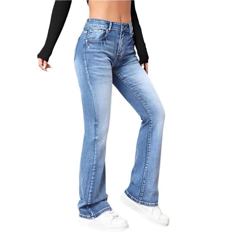 Women’s Casual Vintage Micro Flare Jeans – Trendy Streetwear for All Seasons - JVMCL