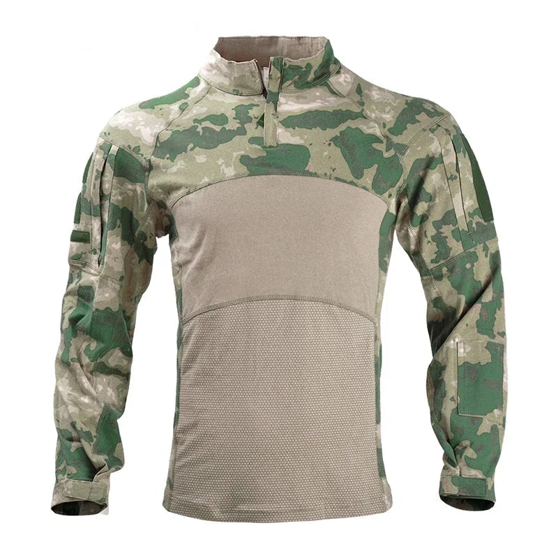 Men’s Cotton Tactical Combat Shirt – Long Sleeve Military Hiking & Climbing Gear