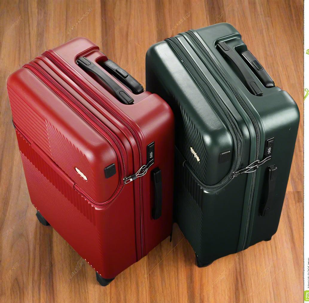 Carry-On Travel Suitcase with Cup Holder – Lightweight PC Spinner Trolley Case - JVMCL