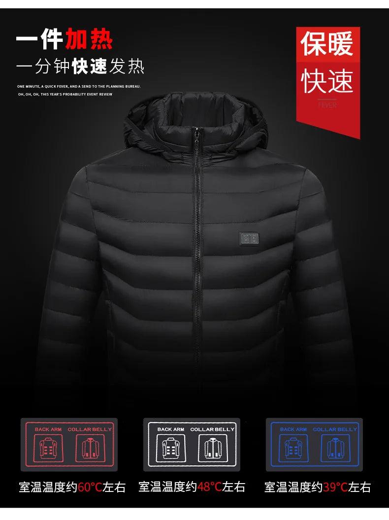 21-Area Heated Waterproof Winter Coat – USB-Powered Warm Vest for Men & Women - JVMCL