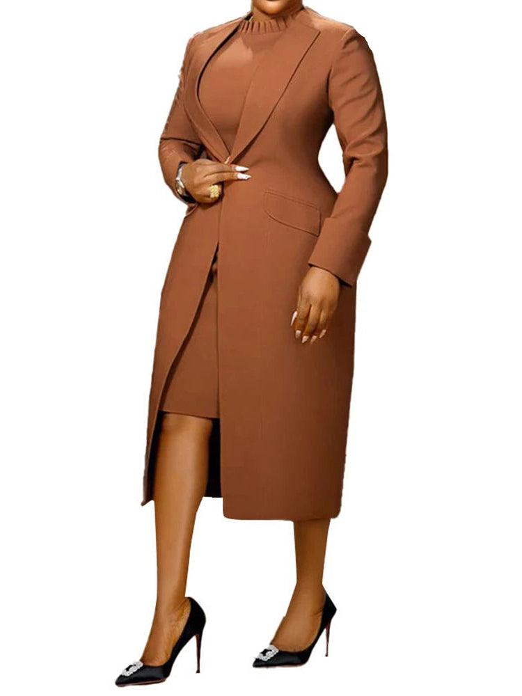 Elegant Office Lady 2-Piece Blazer & Dress Set – Business African Streetwear - JVMCL