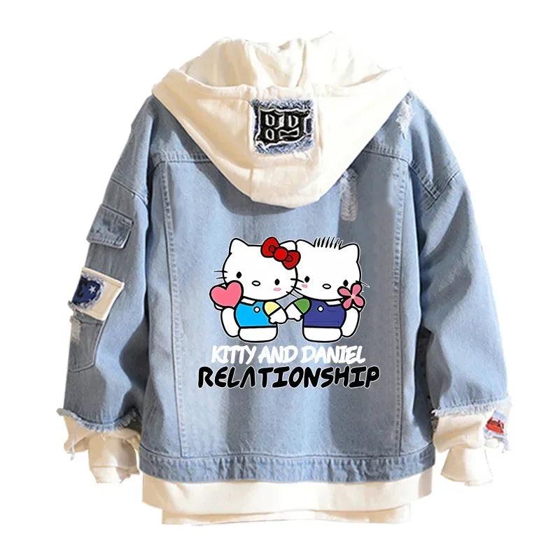 A Hello Kitty High-Quality Anime collectible Denim Bomber Jacket - JVMCL