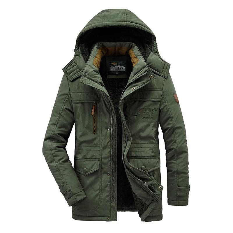 Military Style Winter Men's Military Parka - Thick Fleece Warm Windproof Jacket - JVMCL