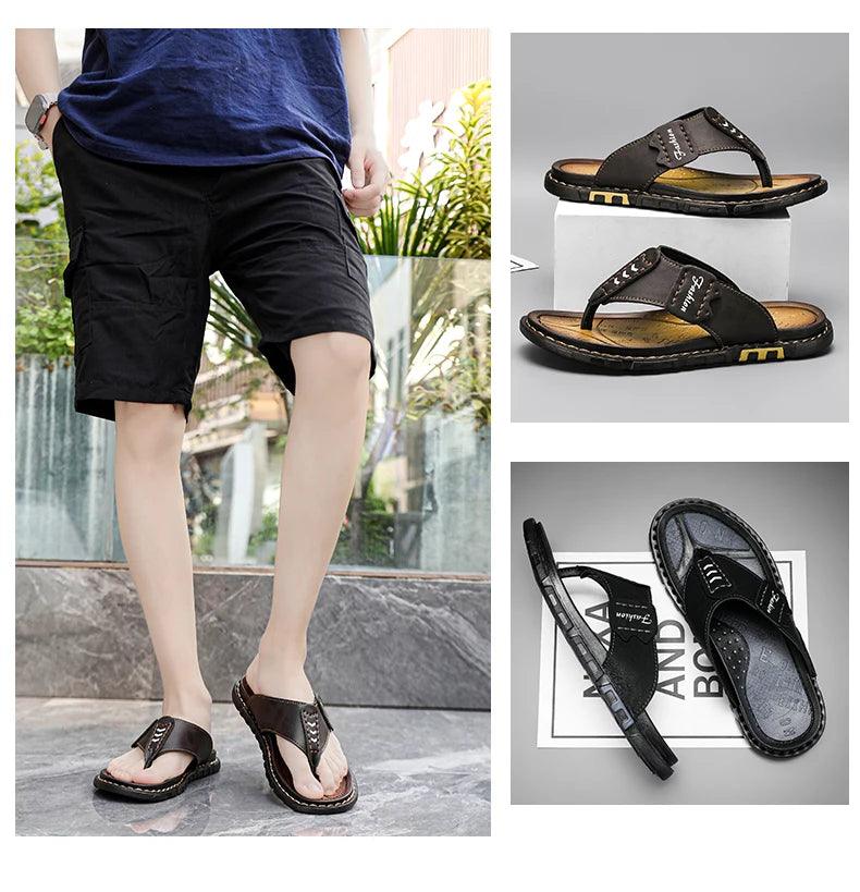 Comfortable Casual Non-slip Beach Flip Flops Plus Size Men's Outdoor Sandals - JVMCL