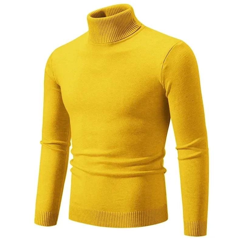 Men’s Soft Knitted High Neck Turtleneck Sweater – Warm & Versatile Pullover - JVMCL