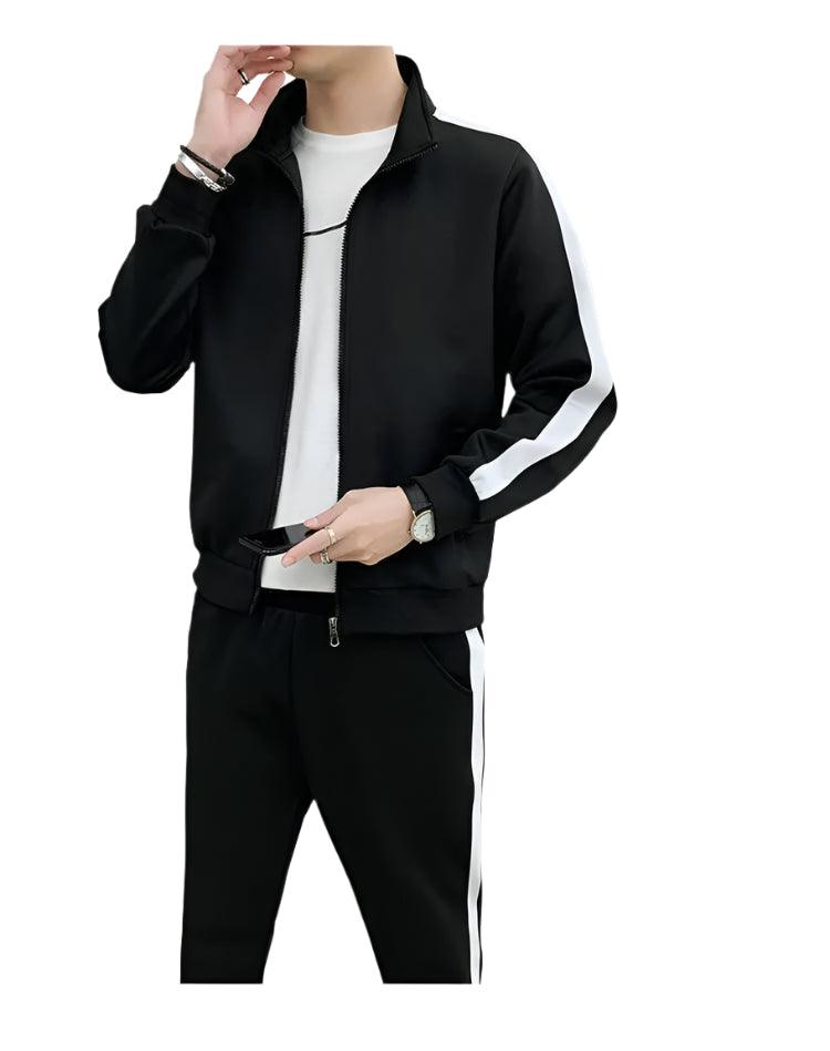 Men Sportswear Tracksuit–Loose Zip-Up Jacket and Pant Jogger Fitness Workout Set - JVMCL