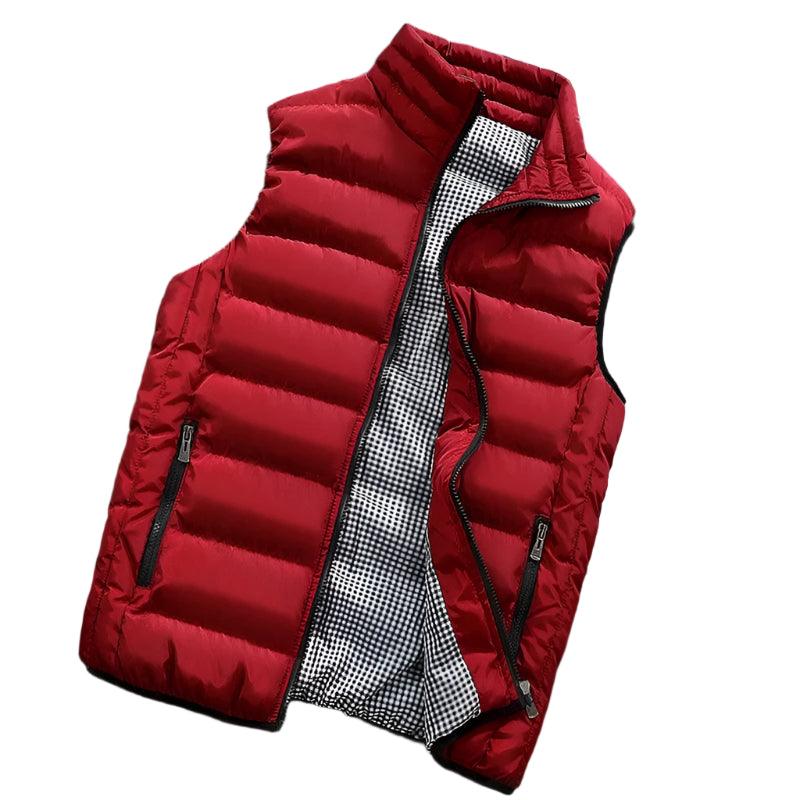 Men Vest Windproof Sleeveless Winter Casual Cotton Warm Thicken Waistcoat Jacket - JVMCL