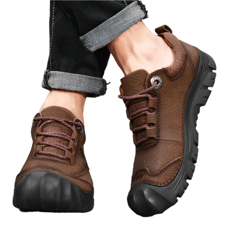 Men's Outdoor Hiking Shoes – Genuine Leather Sports & Travel Sneakers Footwear - JVMCL