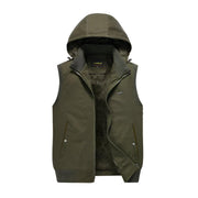 Windproof High Quality Leisure Fashion Men Winter Sleeveless Hooded Fleece Vest - JVMCL