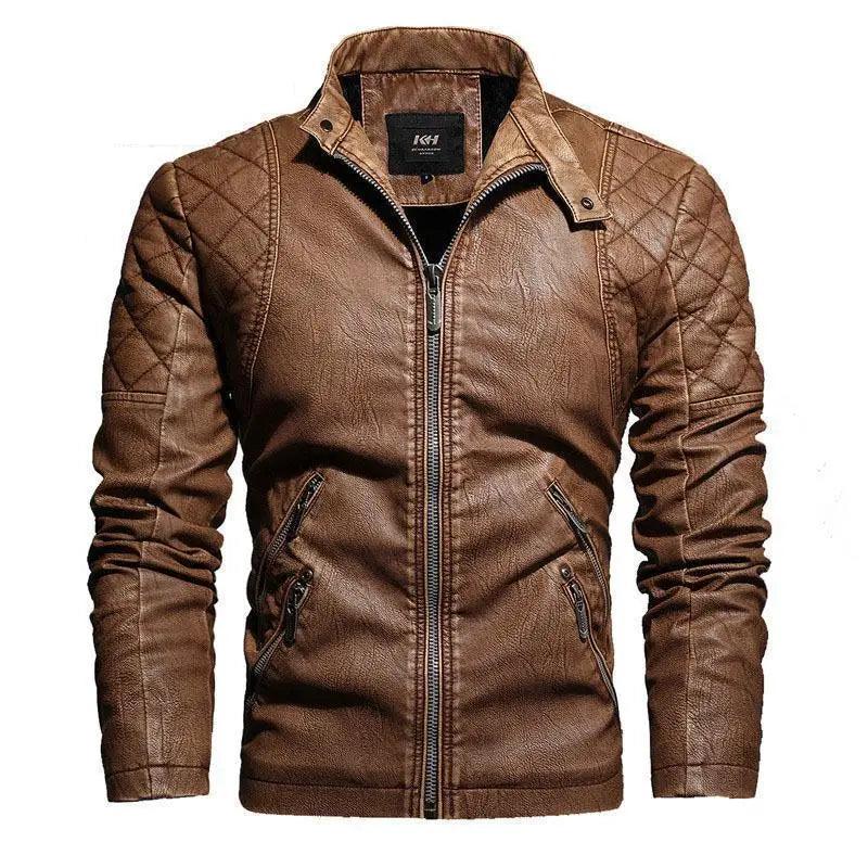 Autumn and Winter Men’s Casual Leather Business Windproof Sports Coat Jacket - JVMCL