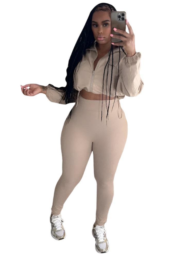 Fashion Women's Jogging Pants Set - Long Sleeve & Leggings Matching Suit - JVMCL