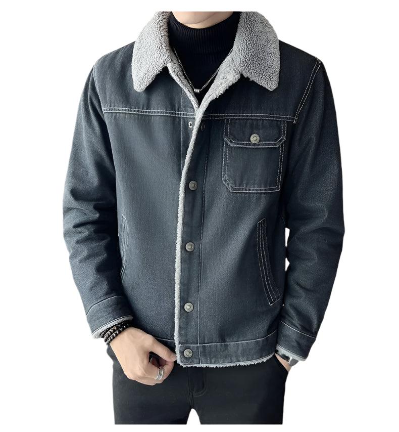 Men's Autumn Winter Hooded Denim Jacket – Warm Casual Outerwear - JVMCL