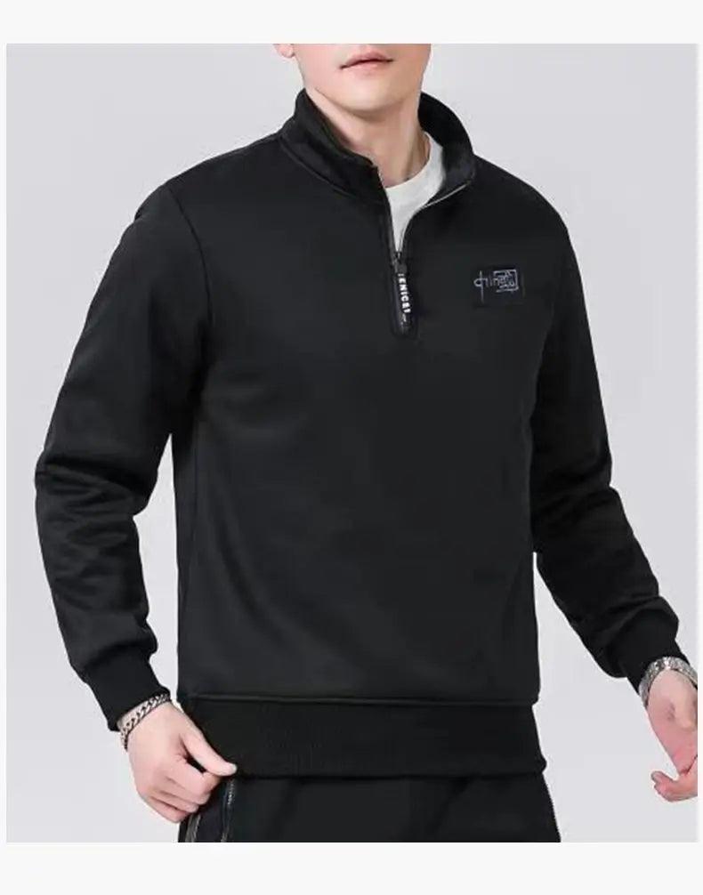 Men's Warm & Plus Fleece-Lined Quarter-Zip Sweatshirt – Size (L-7XL) Pullover - JVMCL