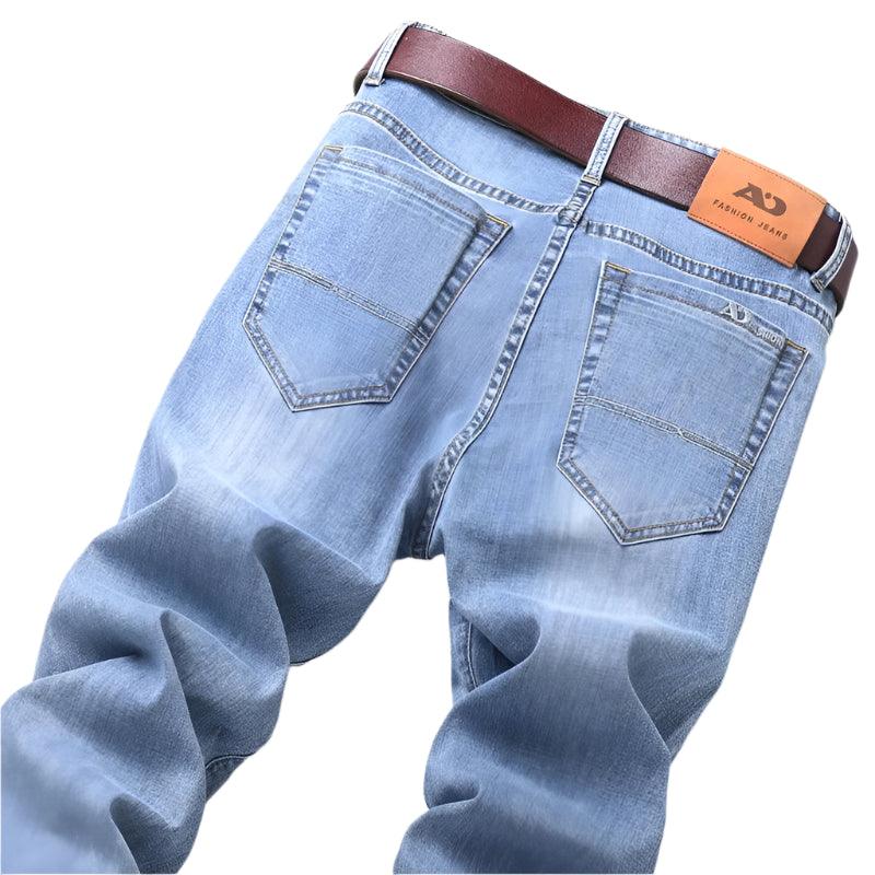 Men's Thin Casual Stretch Fashion Business Casual Straight Classic Denim Pants - JVMCL