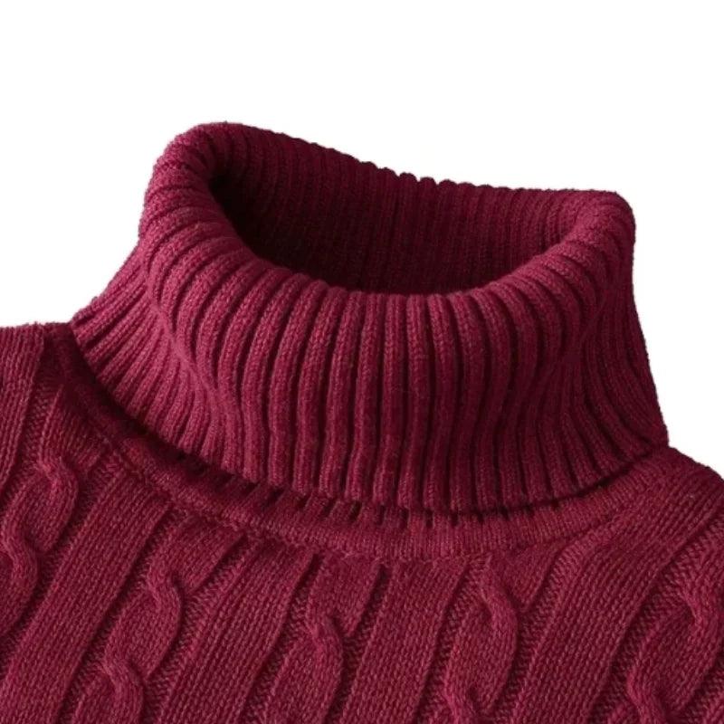 Men's High Neck Turtleneck Sweater – Stylish & Warm Winter Pullover - JVMCL