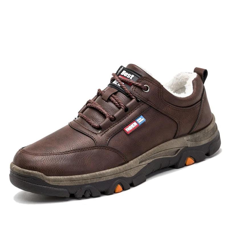 Men's Leather Shoes – Breathable Waterproof Casual Sneakers for Outdoor Hiking - JVMCL