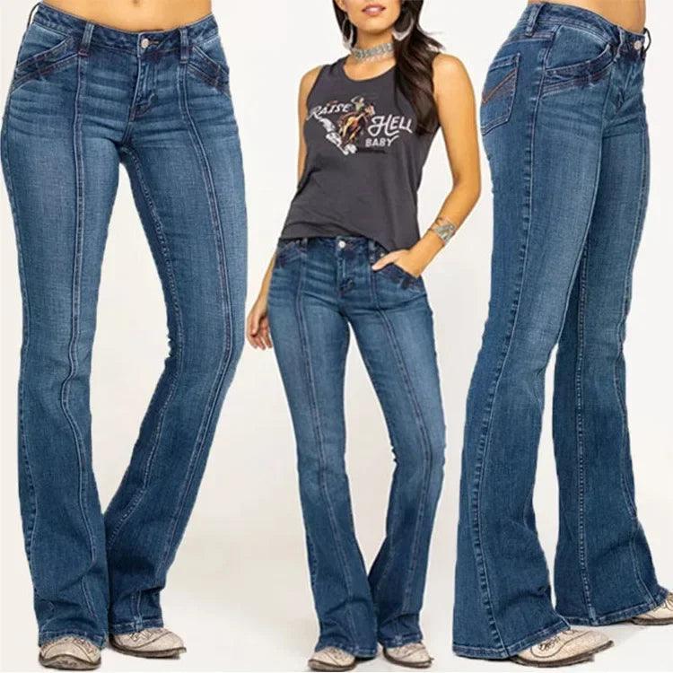 Women's Slimming Micro Flare Denim Pants – Y2K-Inspired Casual Elegance - JVMCL