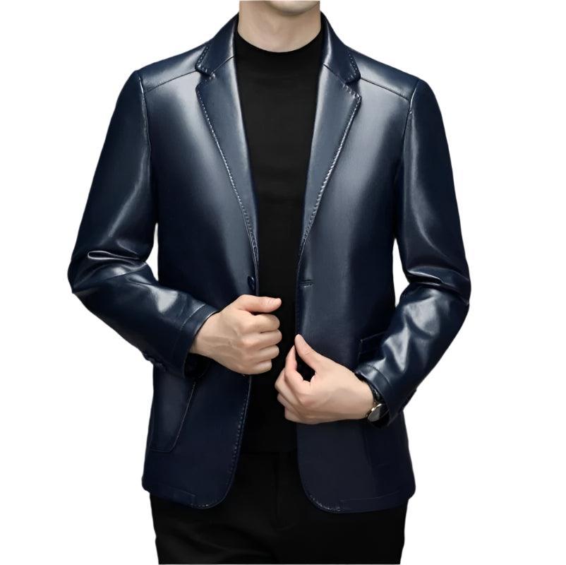 High-Quality Genuine Sheepskin Men's Leather Suit Coat – Autumn and Winter Jacket - JVMCL