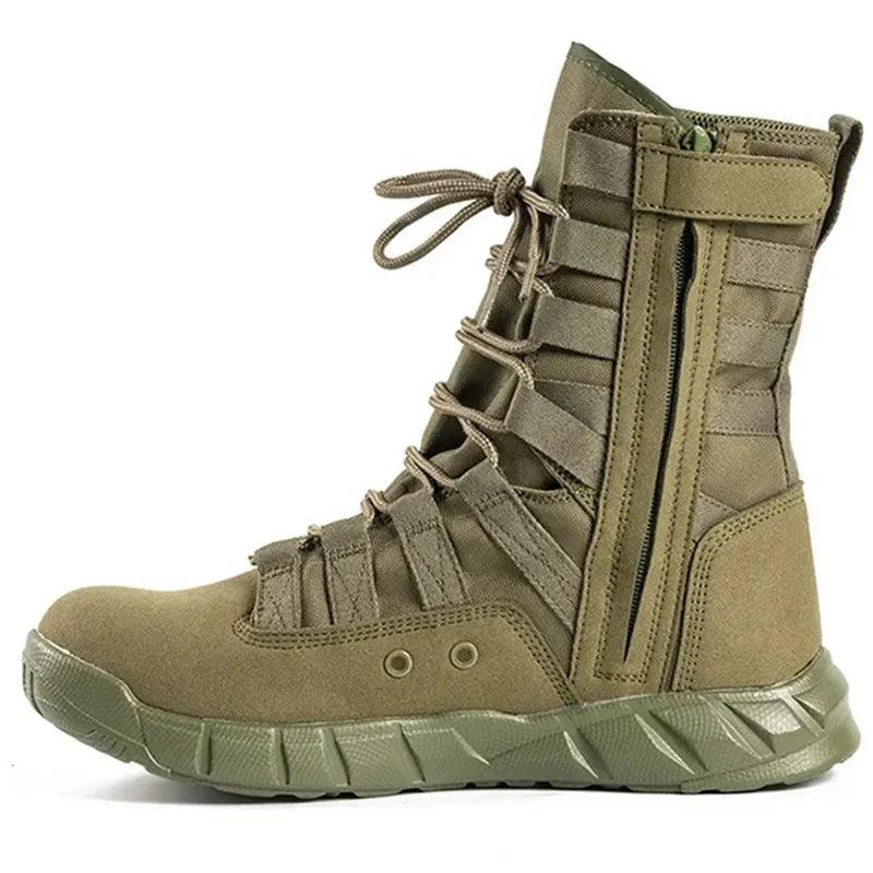 Lightweight Combat Boot – Green Desert Brown Tactical Hiking Boots for Men - JVMCL