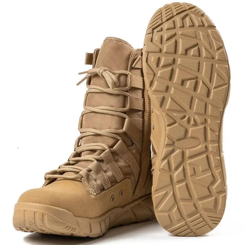 Lightweight Combat Boot – Green Desert Brown Tactical Hiking Boots for Men - JVMCL