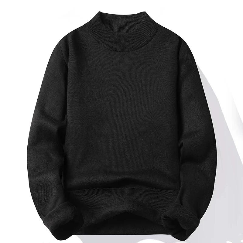 Men's Pullover Soft Sweater - Winter Velvet Fleece Warm Slim Fit Shirt - JVMCL