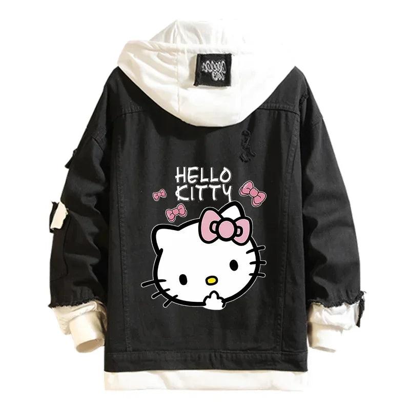 A Hello Kitty High-Quality Anime collectible Denim Bomber Jacket - JVMCL