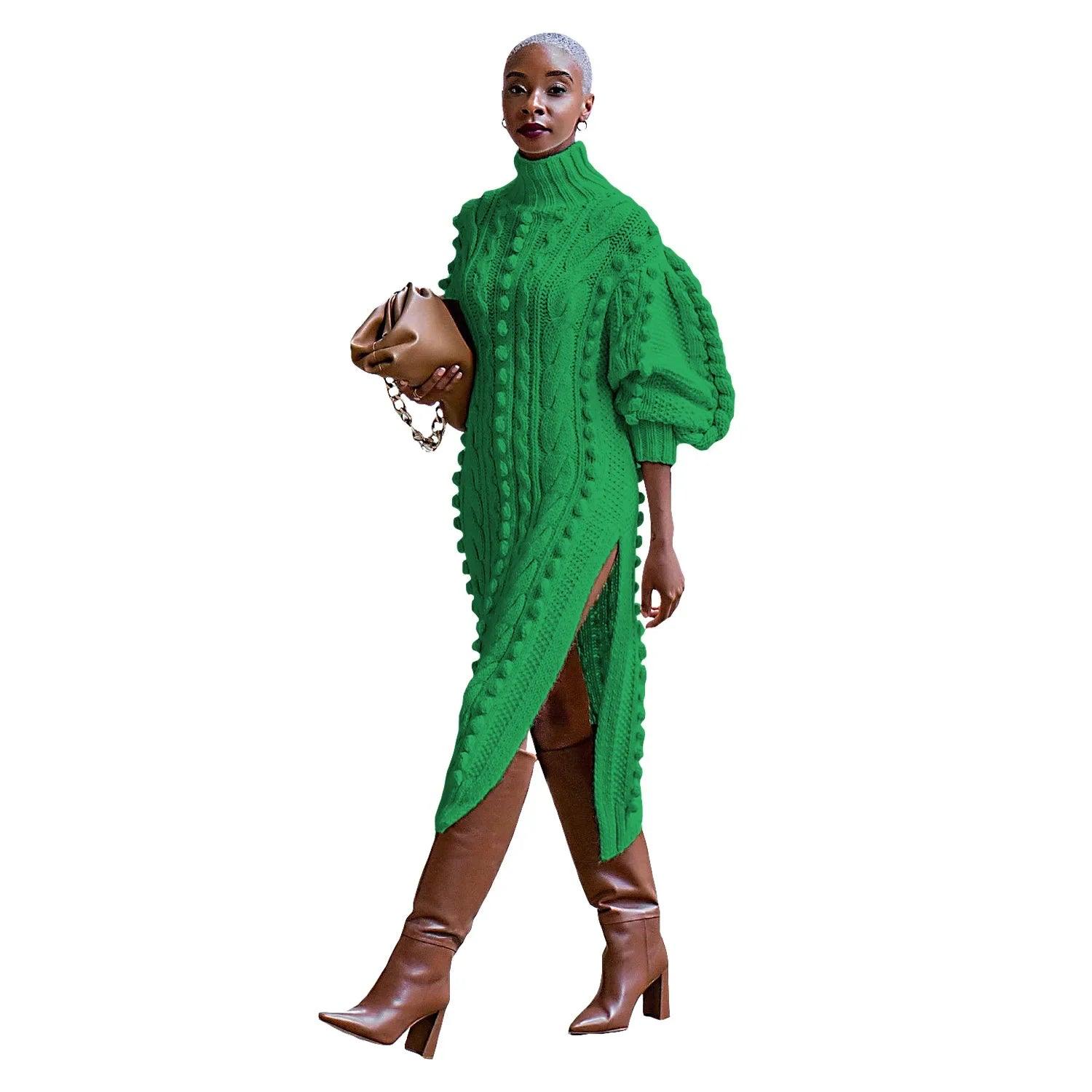 Women Autumn Winter African Knit Dashiki Maxi Dress Collection - JVMCL