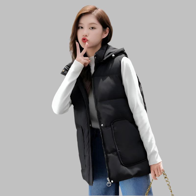 Hooded Short Warm Women Autumn & Winter Cotton Vest Jacket - JVMCL