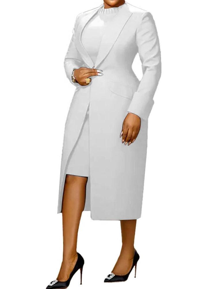 Elegant Office Lady 2-Piece Blazer & Dress Set – Business African Streetwear - JVMCL