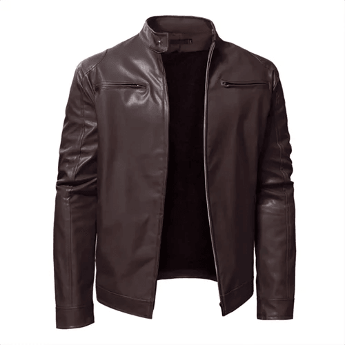 Stay Warm in Style: Plush Men's Leather Jacket Coat– Perfect for Autumn & Winter - JVMCL