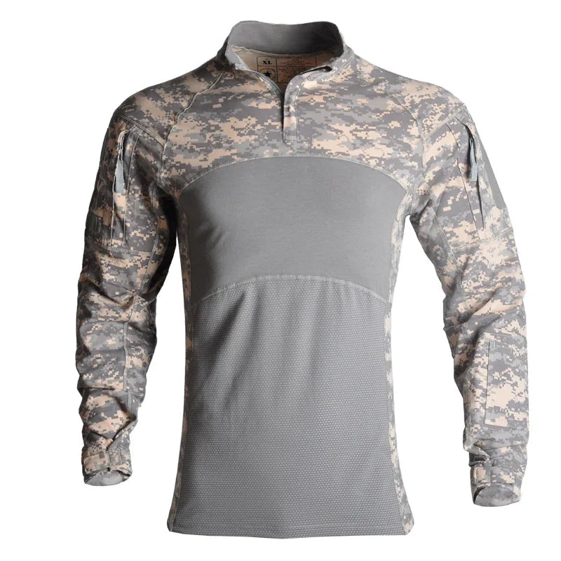 Men’s Cotton Tactical Combat Shirt – Long Sleeve Military Hiking & Climbing Gear