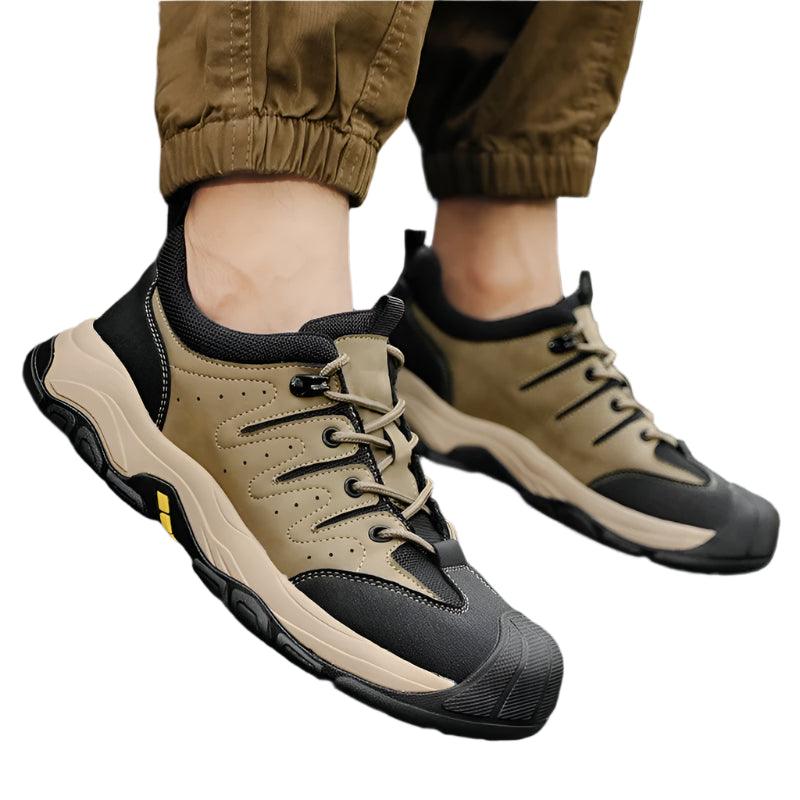 Genuine Leather Men's Hiking Sneakers–Handmade High-Quality Casual Walking Shoes - JVMCL